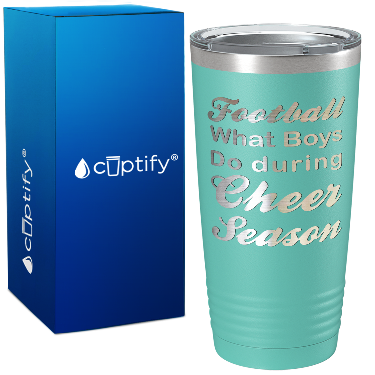 Football What Boys Do During Cheer Season 20oz Tumbler