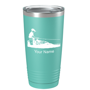 Little Boy Fishing on Stainless Steel Fishing Tumbler