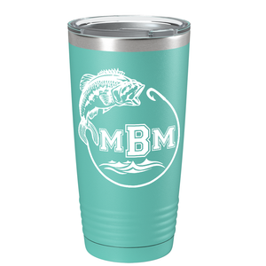 Fishing Monogram on Stainless Steel Fishing Tumbler