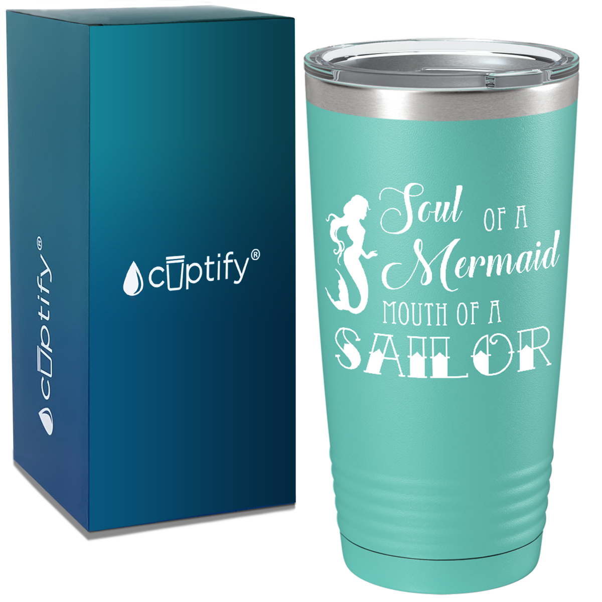 Soul of a Mermaid on Seafoam Mermaid 20oz Tumbler