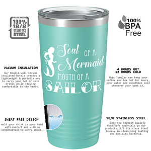 Soul of a Mermaid on Seafoam Mermaid 20oz Tumbler