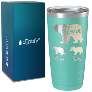 Mama Bear with Two Cubs on Mom 20oz Tumbler