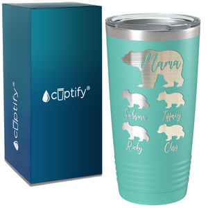 Mama Bear with Four Cubs on Mom 20oz Tumbler