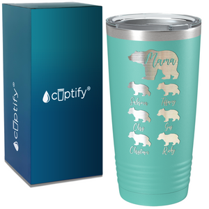 Mama Bear with Six Cubs on Mom 20oz Tumbler