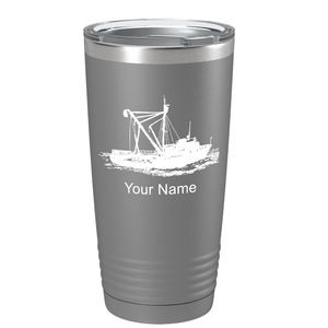 Fishing Boat on Stainless Steel Fishing Tumbler