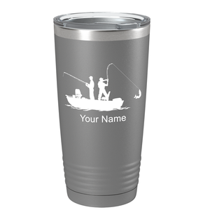 Fishing on a Boat on Stainless Steel Fishing Tumbler