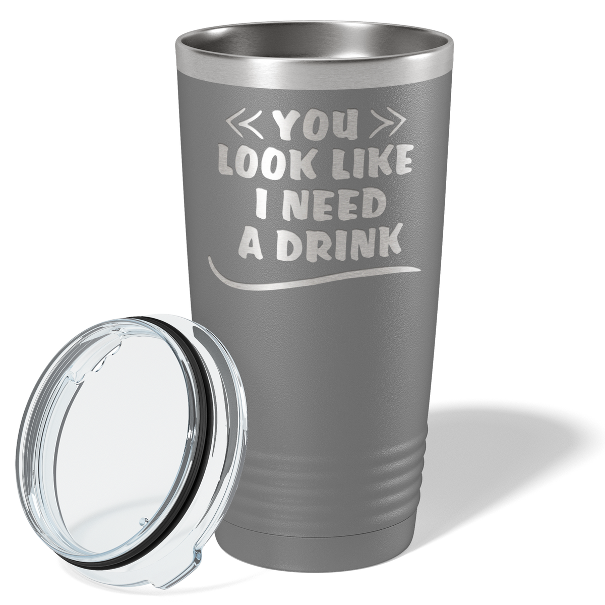 You Look Like I Need Drink on Slate 20 oz Stainless Steel Ringneck Tumbler