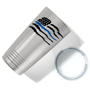 Flying Thin Blue Line Flag Police 20oz Stainless Tumbler