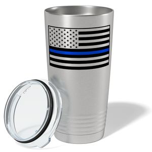 Thin Blue Line Flag Police 20oz Stainless Tumbler