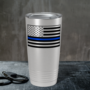 Thin Blue Line Flag Police 20oz Stainless Tumbler