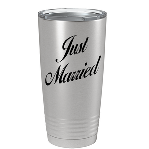 Just Married on Stainless Steel Wedding Tumbler