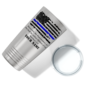 Personalized Thin Blue Flag Peacemakers 20oz Stainless Police Tumbler