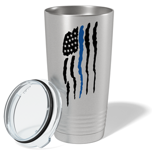 Flying Blue Line Flag Police 20oz Stainless Tumbler