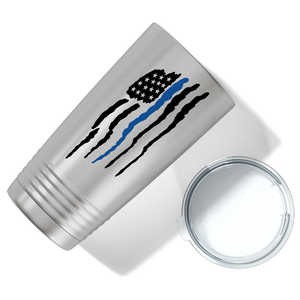 Flying Blue Line Flag Police 20oz Stainless Tumbler