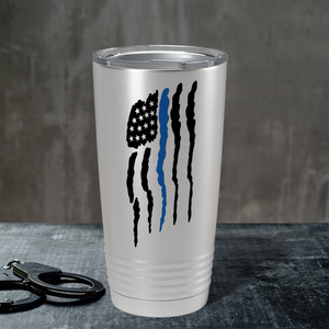 Flying Blue Line Flag Police 20oz Stainless Tumbler