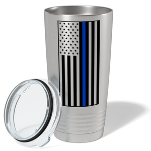 Black Thin Blue Line Flag 20oz Stainless Tumbler