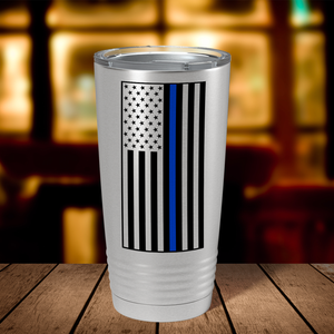 Black Thin Blue Line Flag 20oz Stainless Tumbler