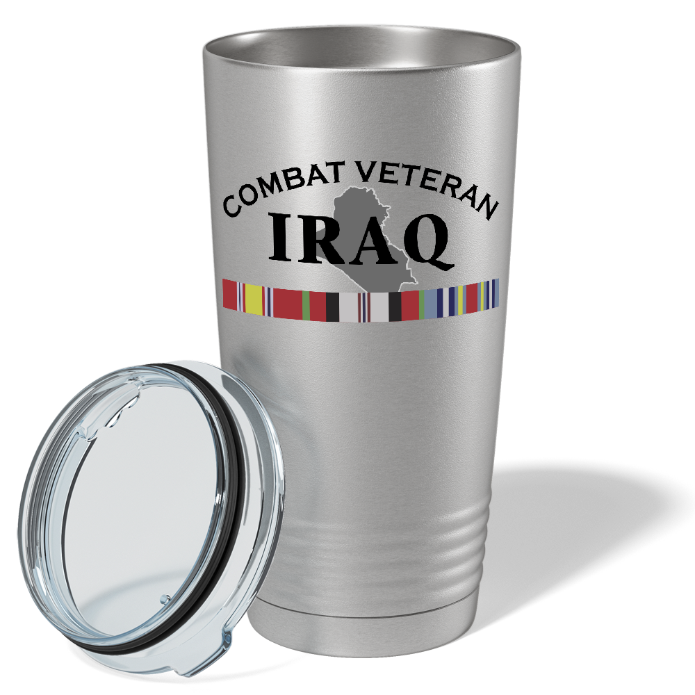Combat Veteran Iraq on Stainless 20 oz Stainless Steel Tumbler
