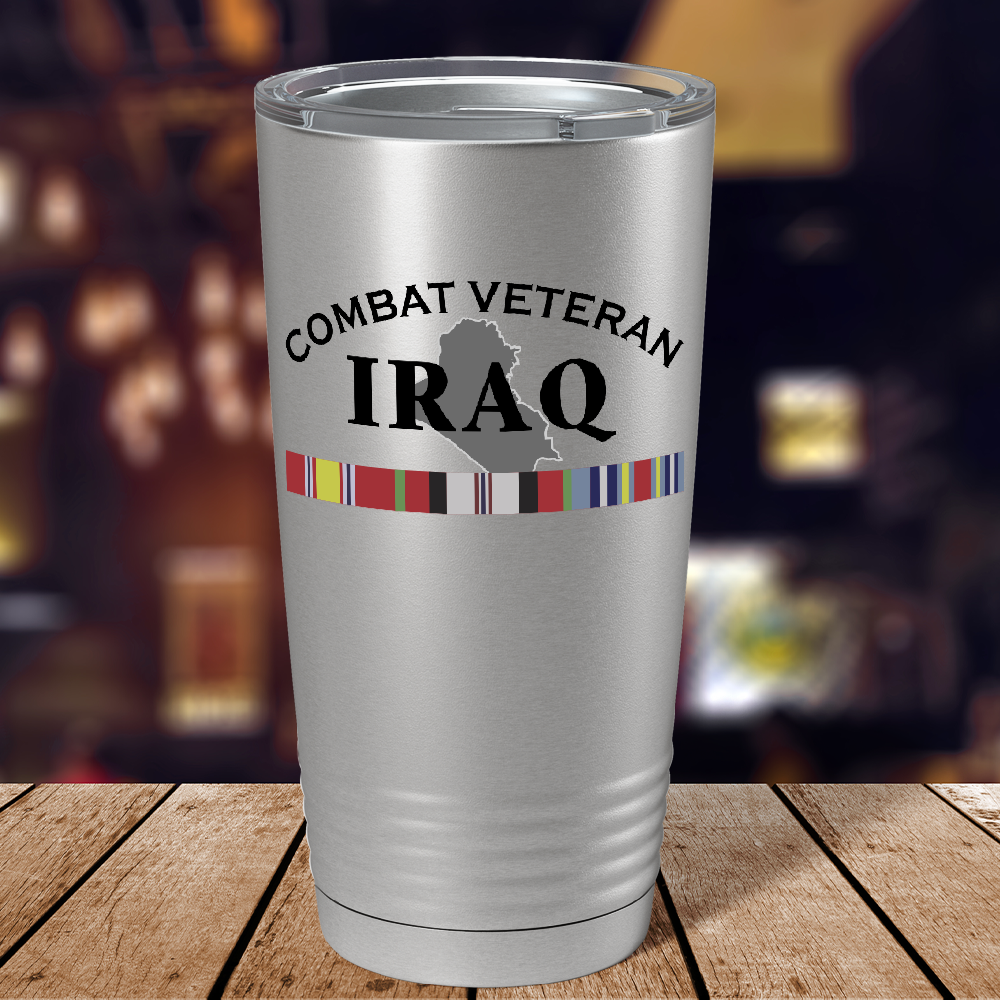 Combat Veteran Iraq on Stainless 20 oz Stainless Steel Tumbler