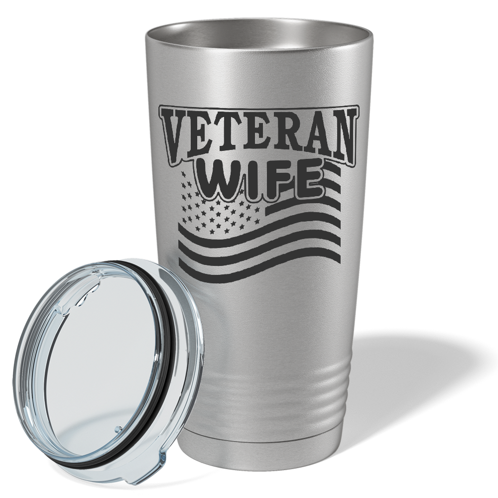 Veteran Wife on Stainless 20 oz Stainless Steel Tumbler