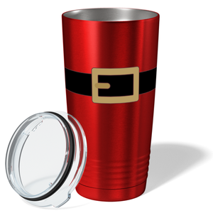 Christmas Santa's Belt on Red Translucent Holiday 20oz Tumbler