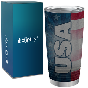 USA American Flag Wrap on 20oz Tumbler