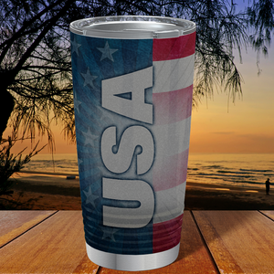 USA American Flag Wrap on 20oz Tumbler