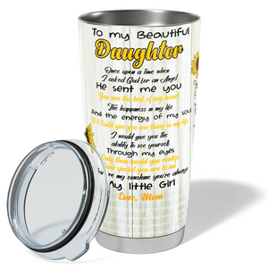 To My Beautiful Daughter Love Mom Sunflowers Wrap 20 oz 20oz Tumbler