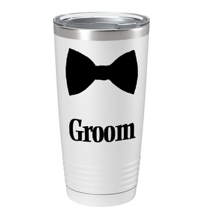 Groom Bow Tie on Stainless Steel Wedding Tumbler