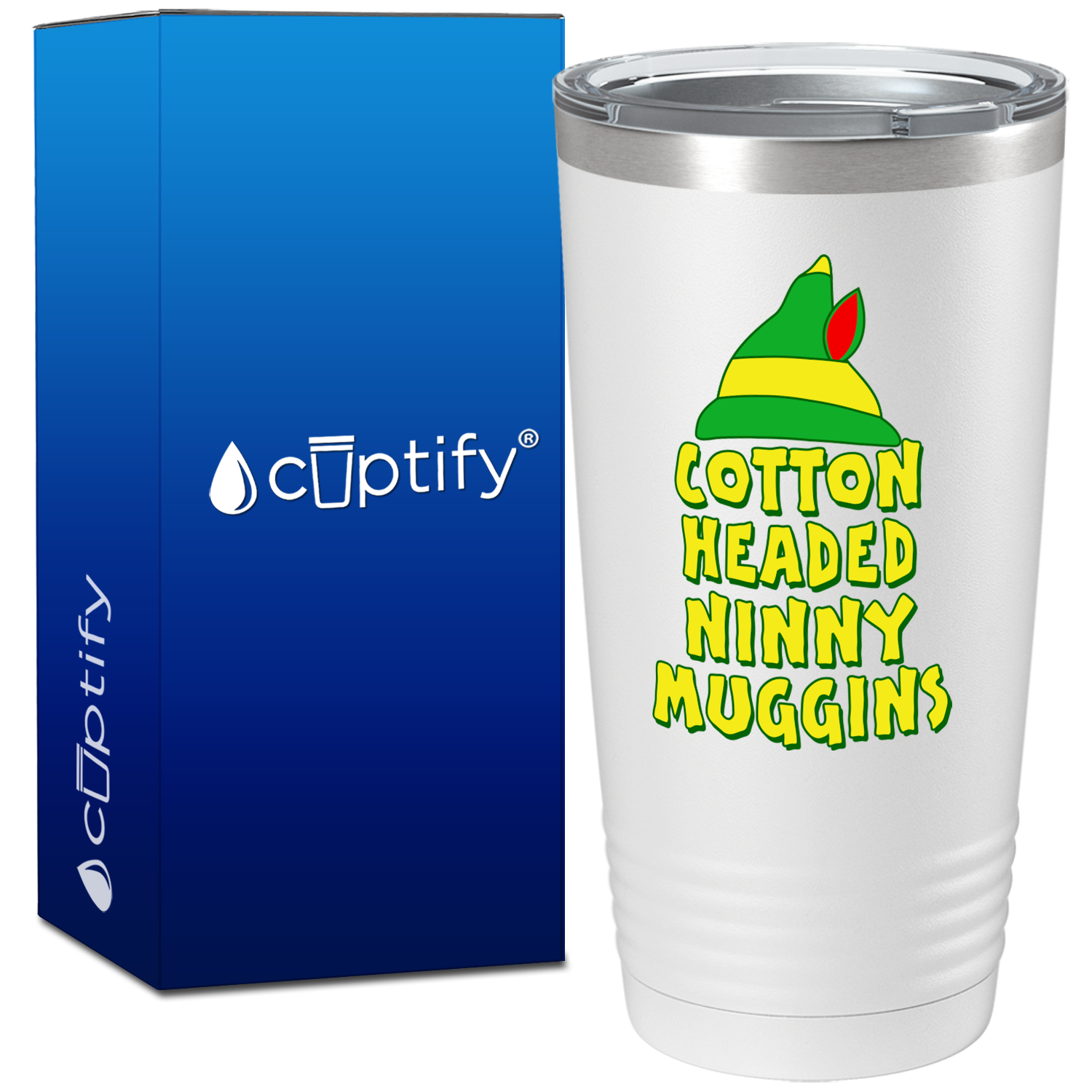 Cotton Headed Ninny Muggins on White Christmas 20oz Tumbler