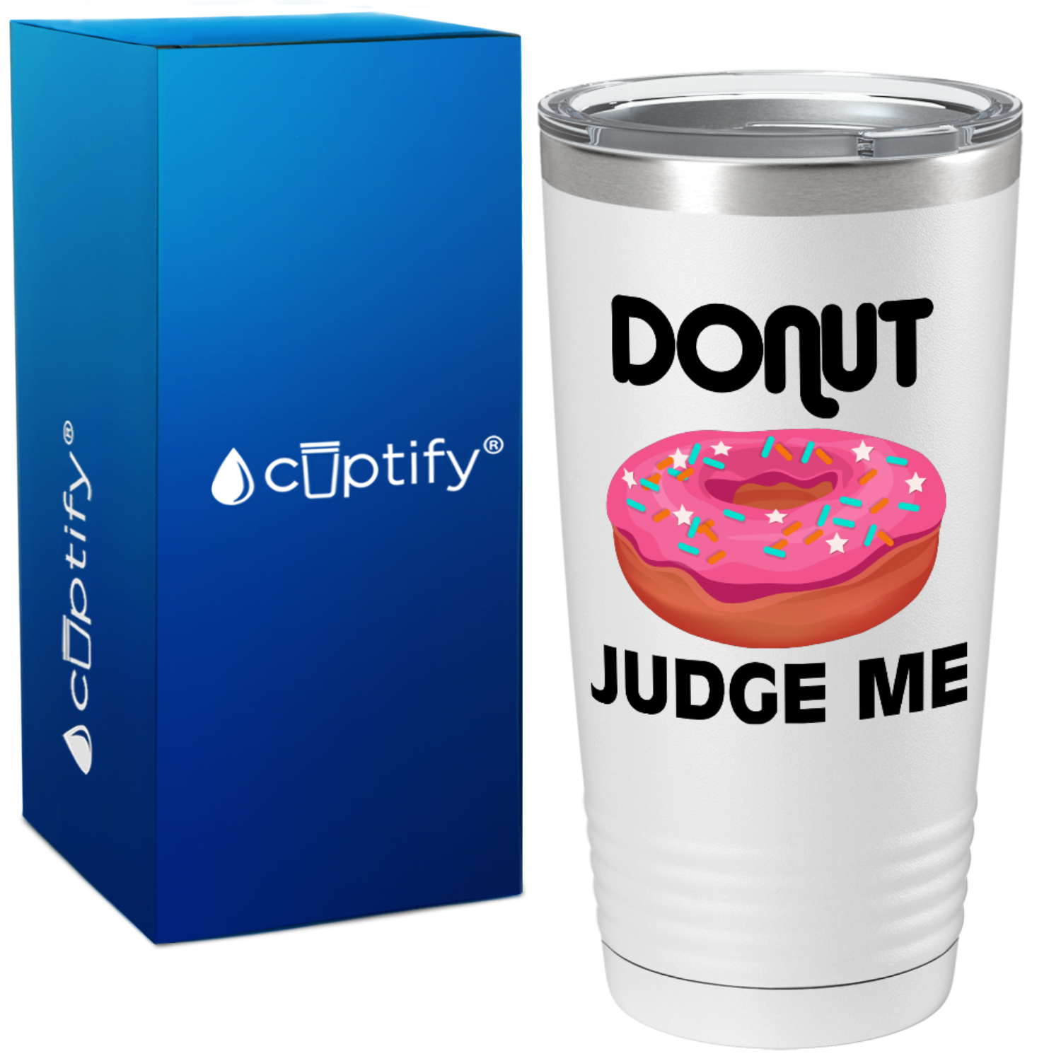 Donut Judge Me on White Donut 20oz Tumbler