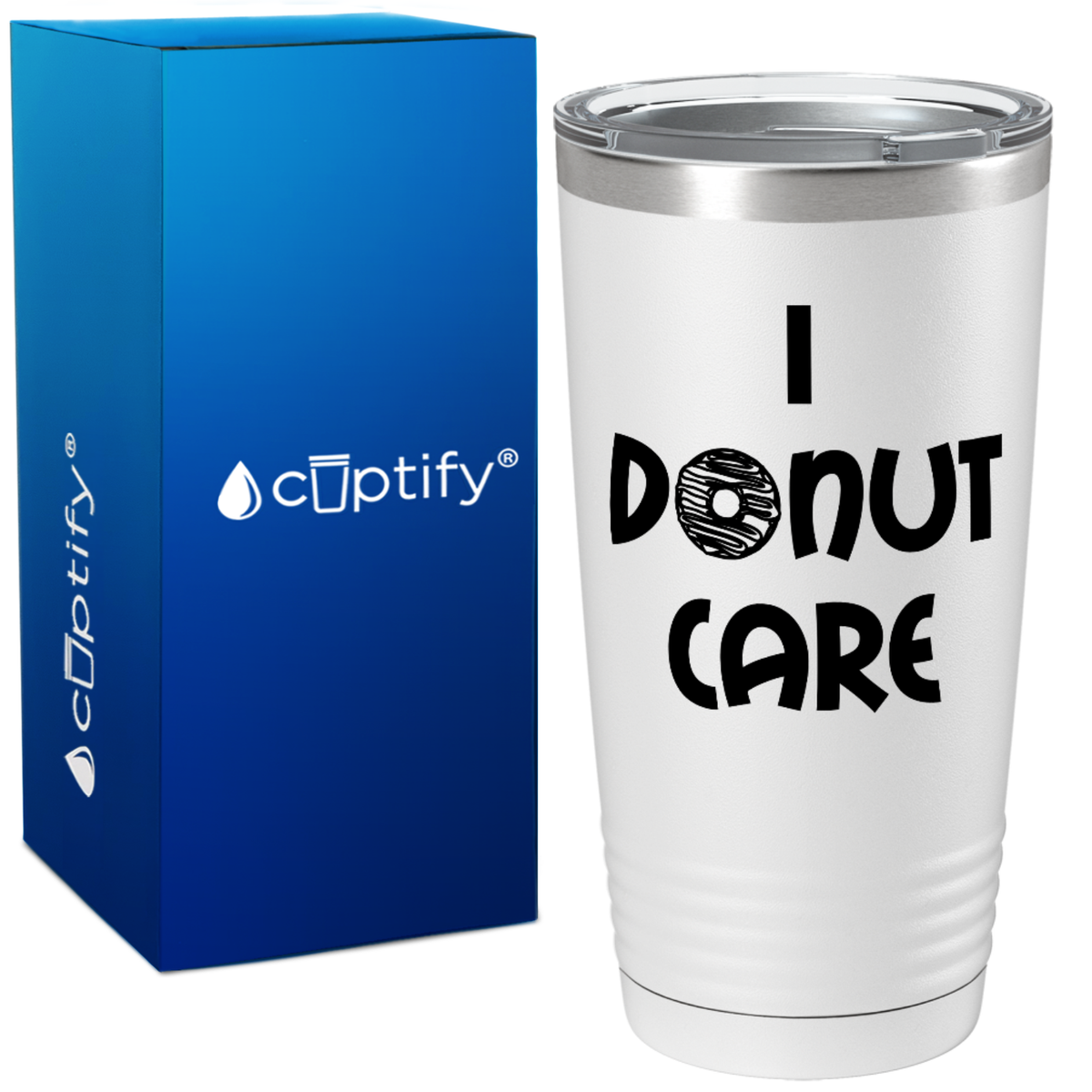 I Donut Care on White Donut 20oz Tumbler