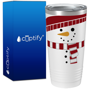 Holiday Snowman on White Christmas 20oz Tumbler