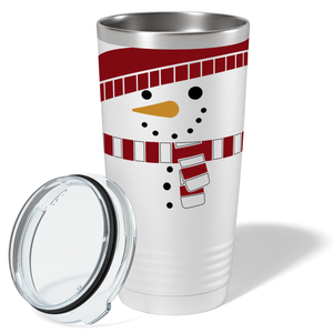 Holiday Snowman on White Christmas 20oz Tumbler