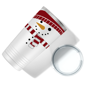 Holiday Snowman on White Christmas 20oz Tumbler