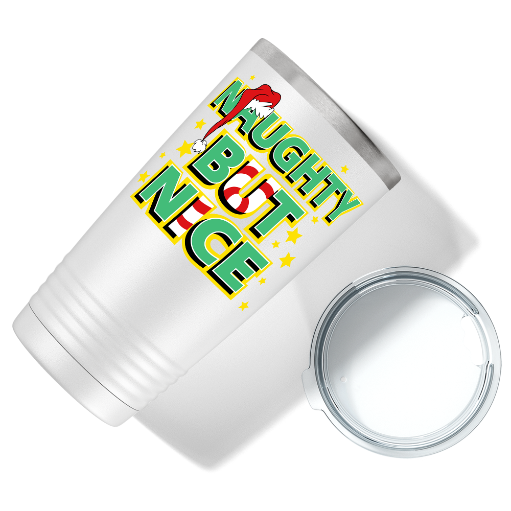 Naughty But Nice on White Christmas 20oz Tumbler
