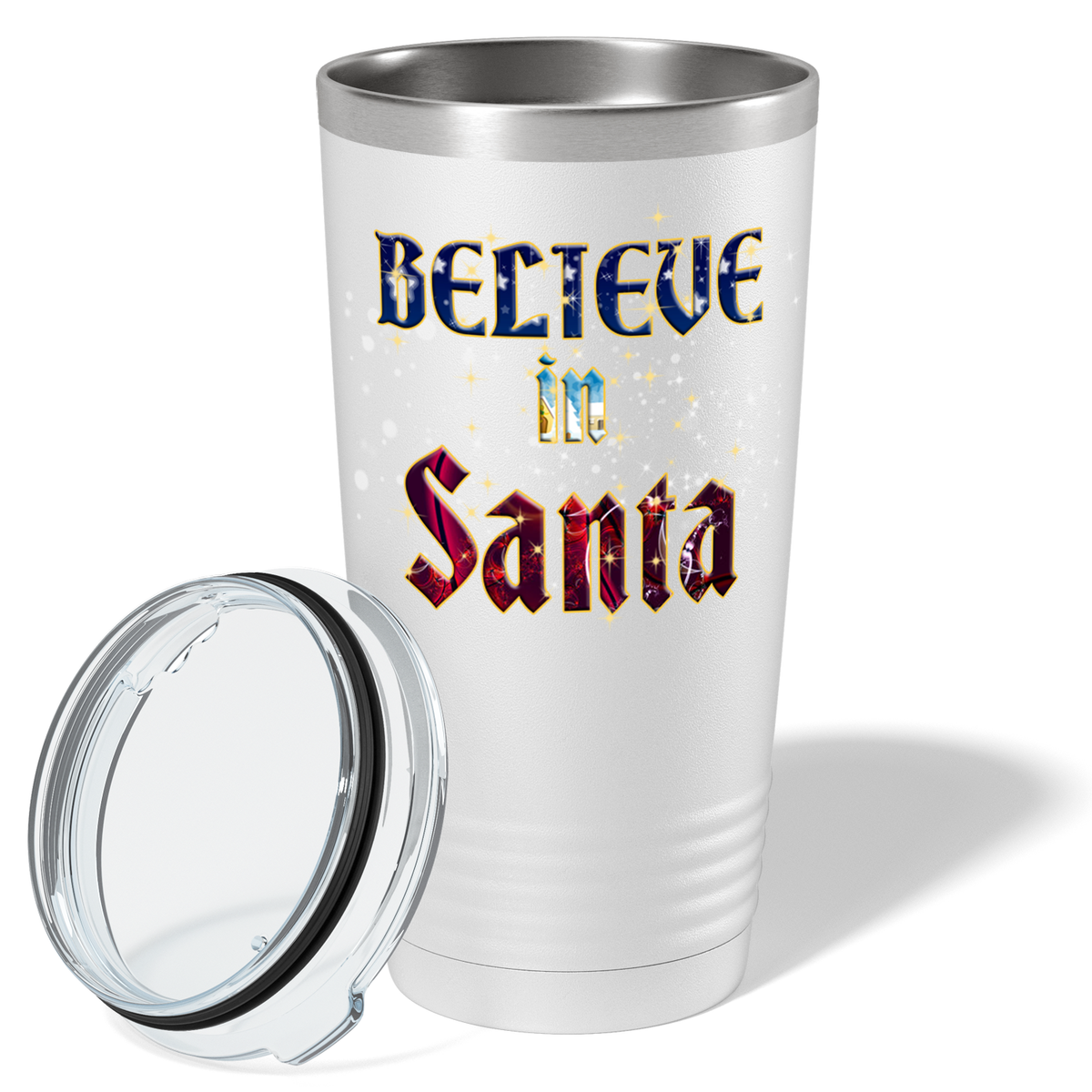 Believe in Santa on White Christmas 20oz Tumbler