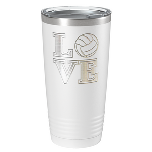 LOVE Volleyball Laser Engraved on Stainless Steel Volleyball Tumbler