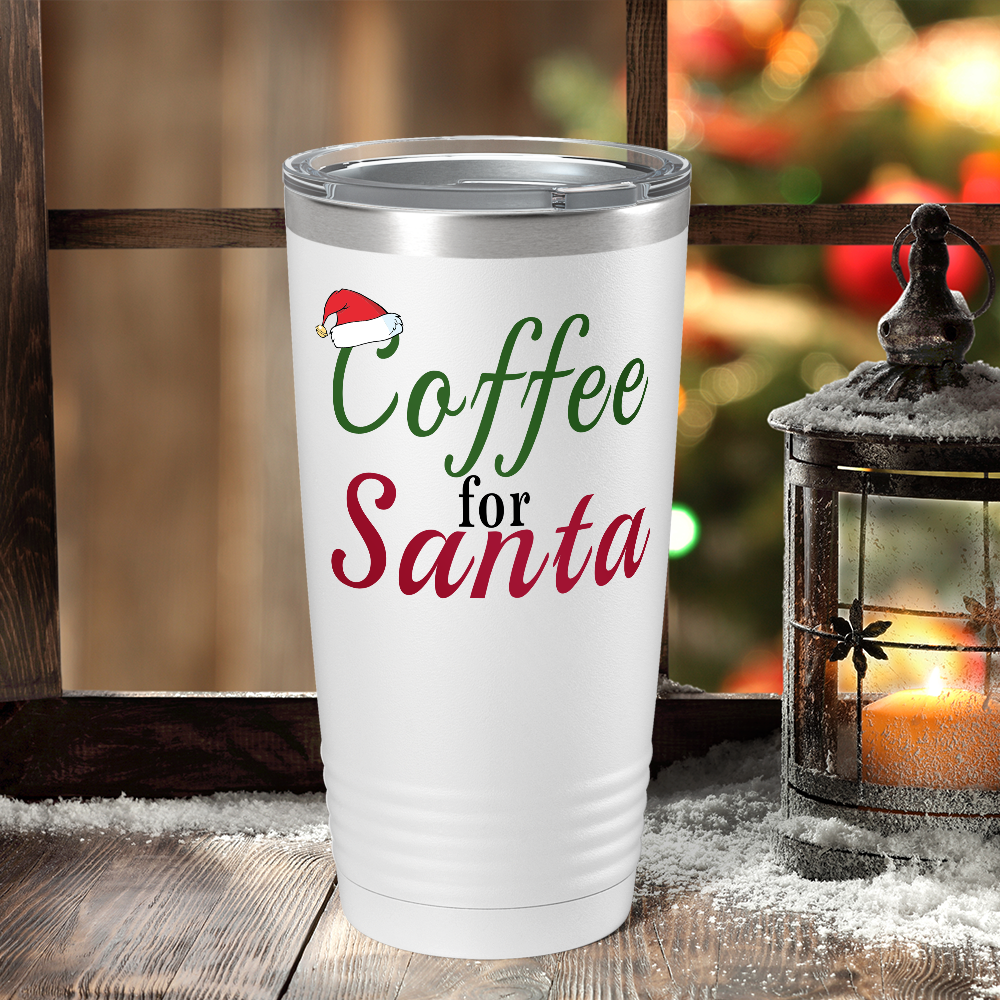 Coffee for Santa on White Christmas 20oz Tumbler
