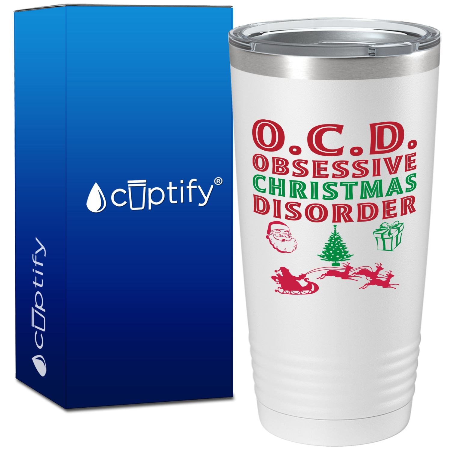 Obsessive Christmas Disorder on White Holiday 20oz Tumbler