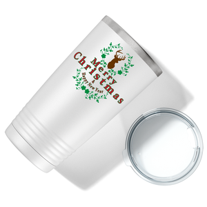 Merry Christmas on White Holiday 20oz Tumbler