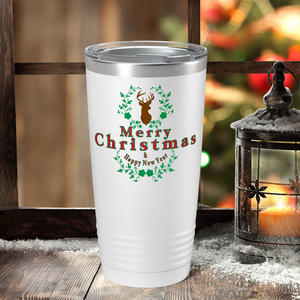 Merry Christmas on White Holiday 20oz Tumbler