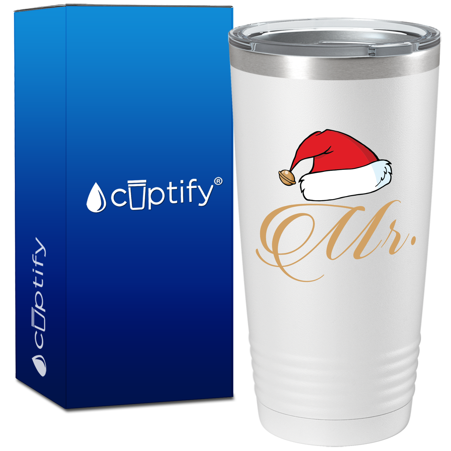 Mr Clause on White Christmas 20oz Tumbler