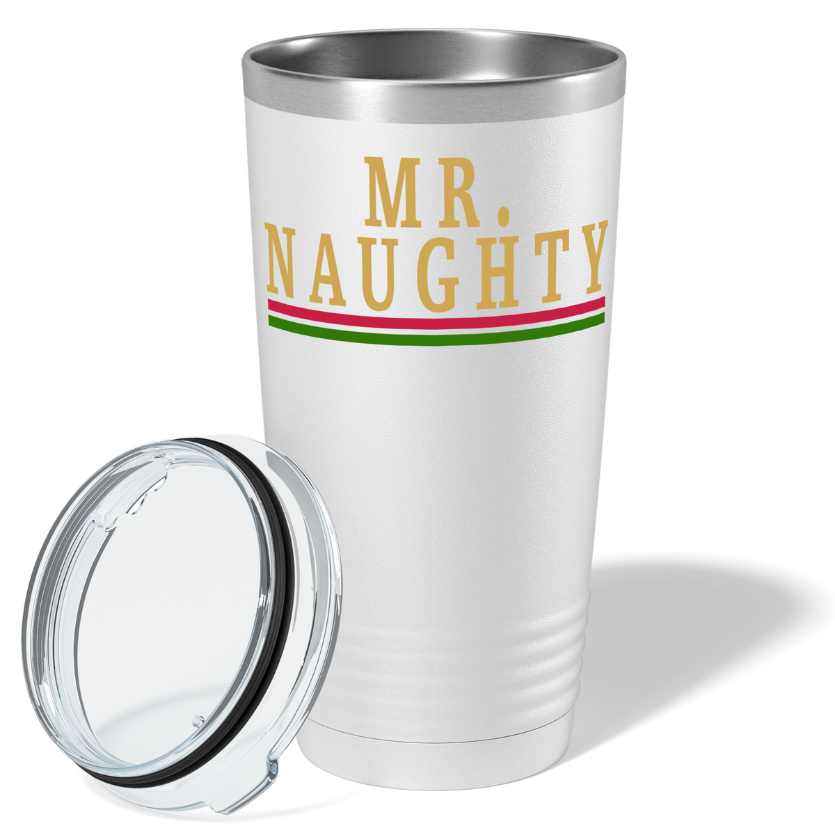 Mr Naughty on White Christmas 20oz Tumbler