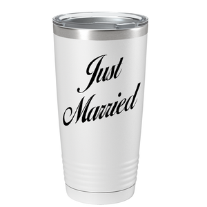 Just Married on Stainless Steel Wedding Tumbler