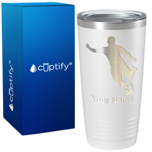 Personalized Soccer Player Silhouette on 20oz Tumbler