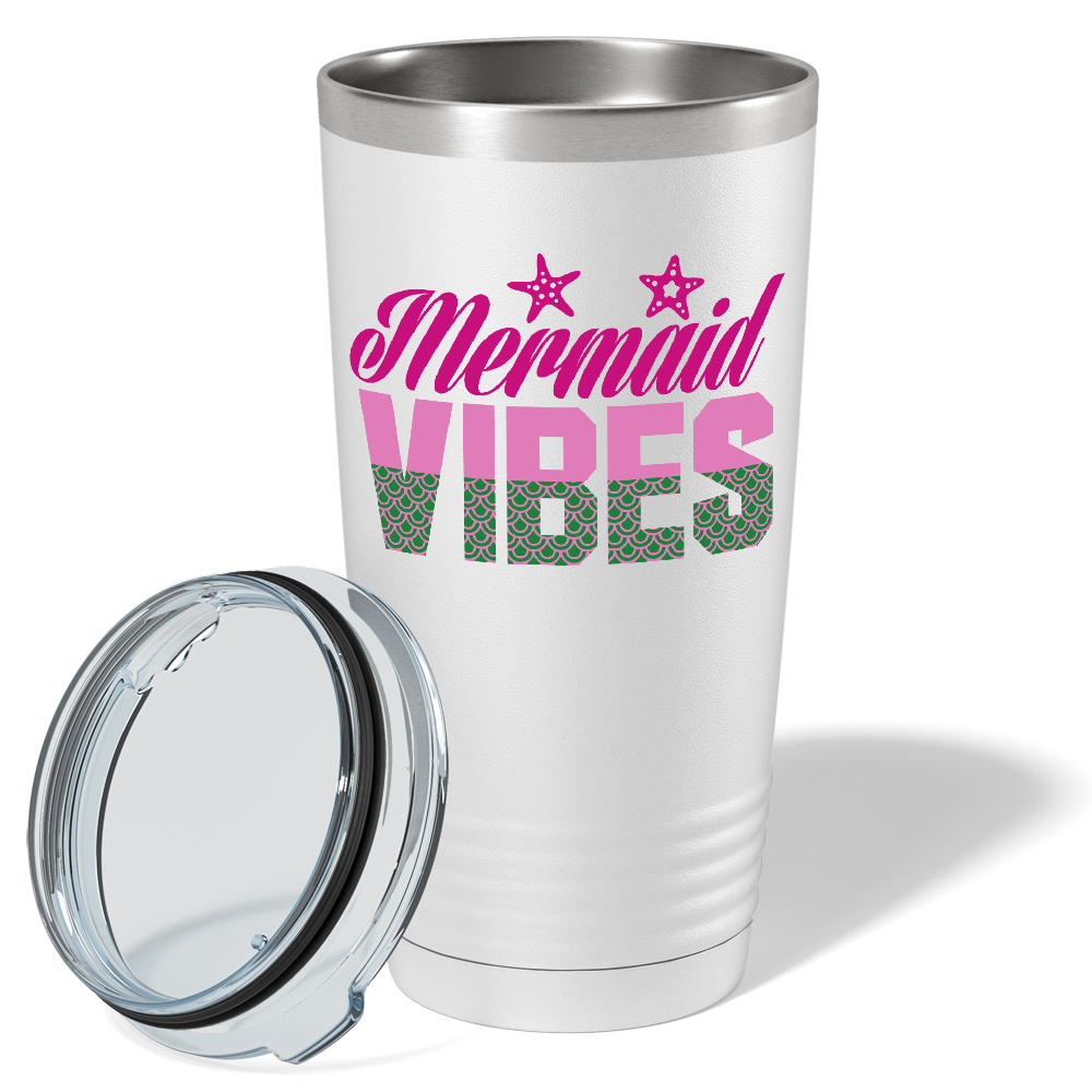 Mermaid Vibes on White Mermaid 20oz Tumbler