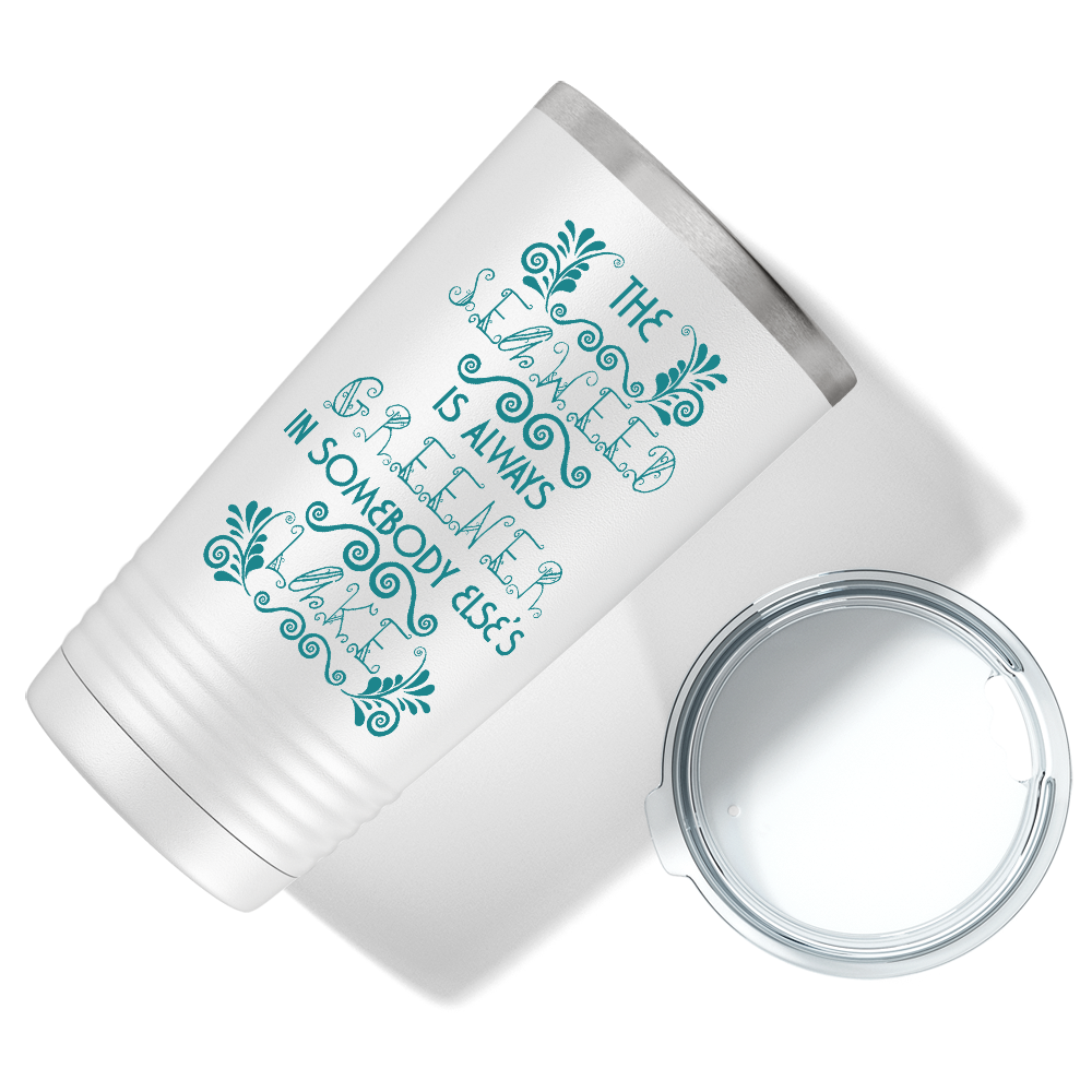 The Seaweed is Always Greener on White Mermaid 20oz Tumbler