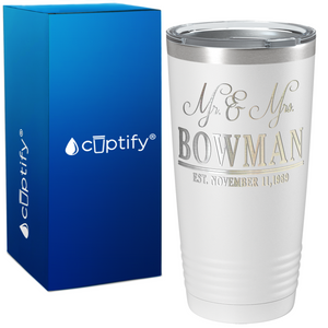 Personalized Anniversary Established on Wedding 20oz Tumbler