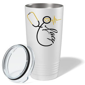 Personalized Nurse Gold Stethoscope White 20oz Tumbler